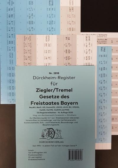 DürckheimRegister ZIEGLER TREMEL Gesetze Freistaat Bayern 2021: 125 Registeretiketten