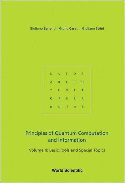 Principles of Quantum Computation and Information - Volume II: Basic Tools and Special Topics