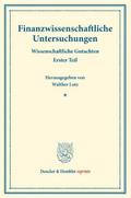 Finanzwissenschaftliche Untersuchungen.