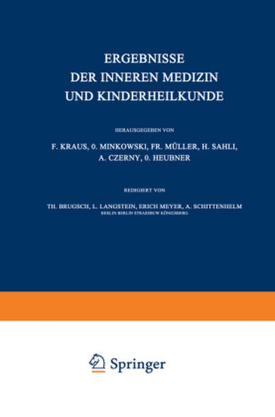 Ergebnisse der inneren Medizin und Kinderheilkunde, 2 Teile