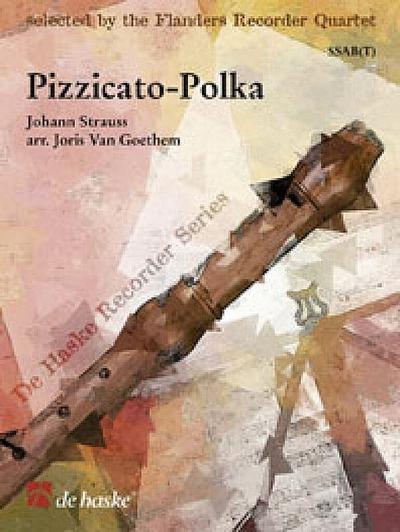 Pizzicato-Polka für 4 Blockflöten(SSAB),  Partitur und Stimmen
