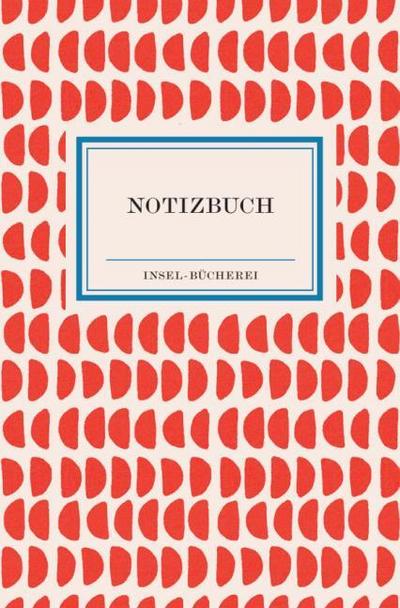 Notizbuch Insel-Bücherei ’Korallenrote Halbkreise retro’