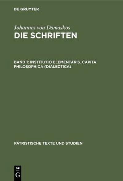 Institutio elementaris. Capita philosophica (Dialectica)