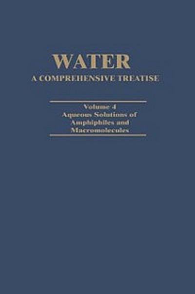 Water A Comprehensive Treatise