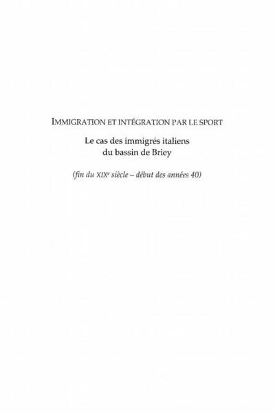 Immigration et integration parle sport