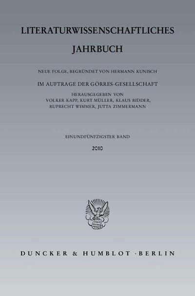 Literaturwissenschaftliches Jahrbuch.. Bd.51/2010