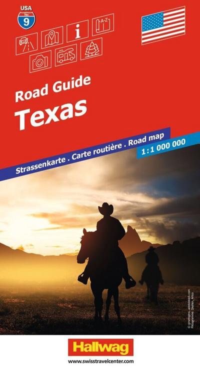 Hallwag Strassenkarte USA, Texas 1:1 Mio.