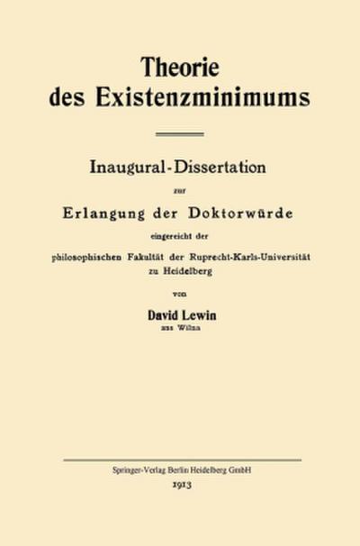 Theorie des Existenzminimums