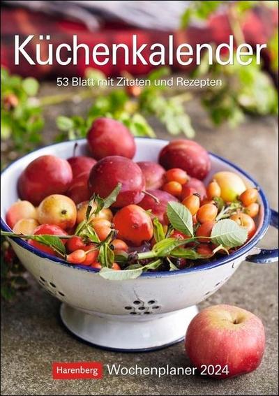Küchenkalender Wochenplaner 2024. Hochwertiger Wandkalender mit 53 ästhetischen Food-Fotos. Praktischer Termin-Kalender für die Küche. 25 x 35,5 cm. Hochformat