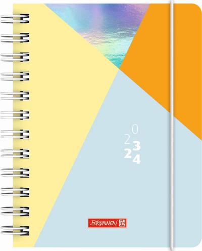 BRUNNEN 1071725014 Tageskalender Schülerkalender 2023/2024 "Intoxicate" 1 Seite = 1 Tag, Sa. + So. auf einer Seite Blattgröße 12 x 16 cm A6 Hardcover-Einband