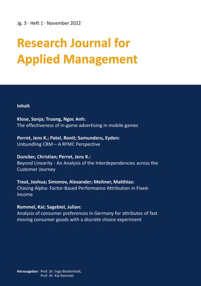 Research Journal for Applied Management - Jg. 3, Heft 1