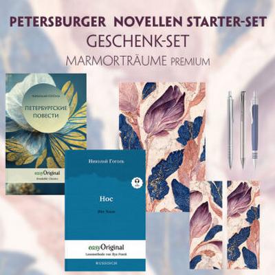 Petersburger Novellen Starter-Paket Geschenkset - 2 Bücher (mit Audio-Online) + Marmorträume Schreibset Premium, m. 2 Beilage, m. 2 Buch