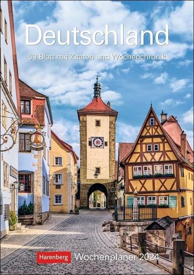 Deutschland Wochenplaner 2024. Landschafts-Wandkalender zum Eintragen mit 53 atemberaubenden Fotografien der schönsten Plätze Deutschlands. Terminkalender 2024 Wand