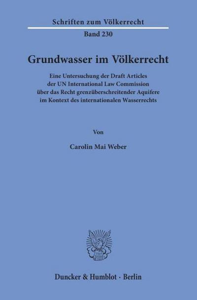 Grundwasser im Völkerrecht.
