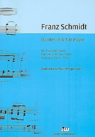 Quintett B-Dur für Violine, Viola, Violoncello,Klarinette in B und Klavier (linke Hand)