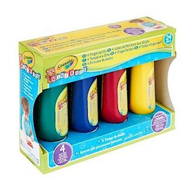 Crayola Mini Kinder - 4 Waschbare Fingerpaint-Tuben - Waschbare Finger-Farben (bunt, blau, grün, rot, gelb, rechteckig, Boy/Girl, Box)