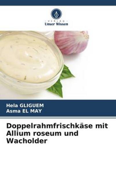 Doppelrahmfrischkäse mit Allium roseum und Wacholder