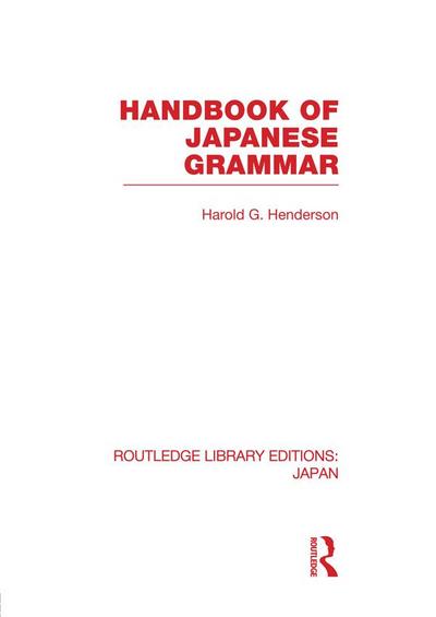 Handbook of Japanese Grammar