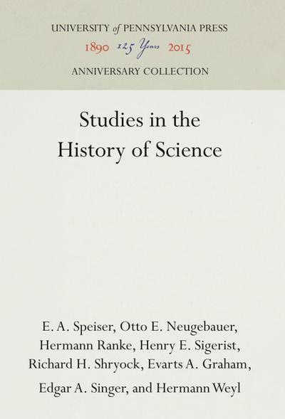 Studies in the History of Science