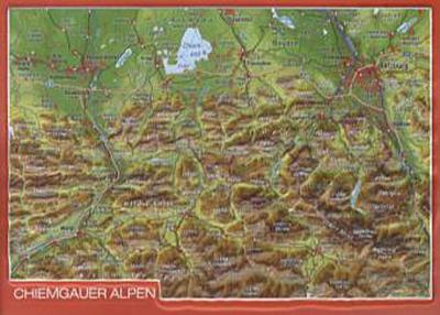 Chiemgauer Alpen, Reliefpostkarte