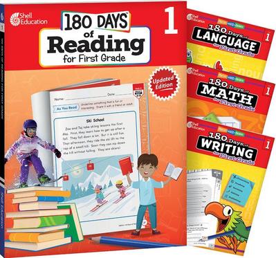 180 Days(tm) Reading, Math, Writing, & Language for Grade 1: 4-Book Set