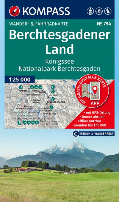 KOMPASS Wanderkarte 794 Berchtesgadener Land, Königssee, Nationalpark Berchtesgaden 1:25.000