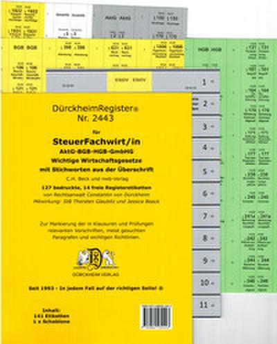 DürckheimRegister® STEUERFACHWIRT/IN - Wirtschaftsgesetze (AktG-BGB-HGB-GmbHG) mit Stichworten (2020)