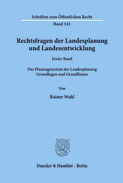 Rechtsfragen der Landesplanung und Landesentwicklung.