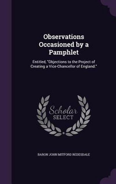 Observations Occasioned by a Pamphlet
