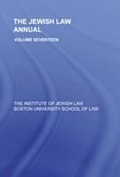 Jewish Law Annual Volume 17