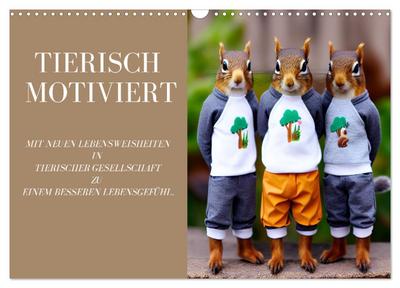 Tierisch motiviert (Wandkalender 2026 DIN A3 quer), CALVENDO Monatskalender