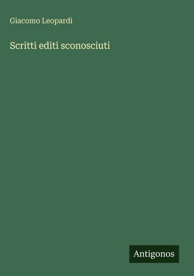Scritti editi sconosciuti