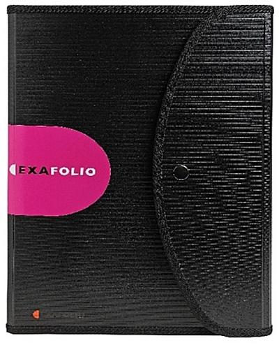 Exacompta 55834E Exafolio Fächermappe (mit Reißverschluss, mit integriertem Block ideal für unterwegs) 1 Stück schwarz