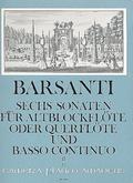 6 Sonaten op.1 Band 2 (Nr.4-6)für Altblockflöte (Flöte) und Bc