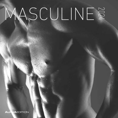 Masculine 2024 - Broschürenkalender 30x30 cm (30x60 geöffnet) - Kalender mit Platz für Notizen - Maskulin - Bildkalender - Wandplaner - Erotikkalender