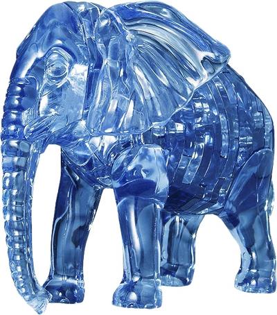 Crystal Puzzle | 3D Elefant | Transparentes Design | 40 Teile | Bausatz für Kinder und Erwachsene | HCM Kinzel