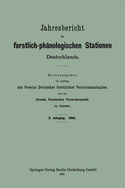 Jahresbericht der forstlich-phänologischen Stationen Deutschlands