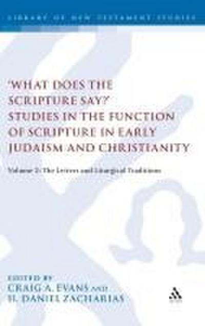 ’What Does the Scripture Say?’ Studies in the Function of Scripture in Early Judaism and Christianity