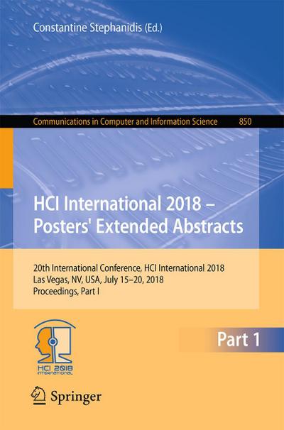 HCI International 2018 - Posters’ Extended Abstracts