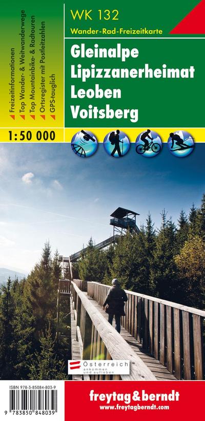 freytag & berndt Wanderkarte WK 132 Gleinalpe - Lipizzanerheimat - Leoben - Voitsberg 1:50.000