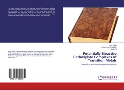 Potentially Bioactive Carboxylate Complexes of Transition Metals