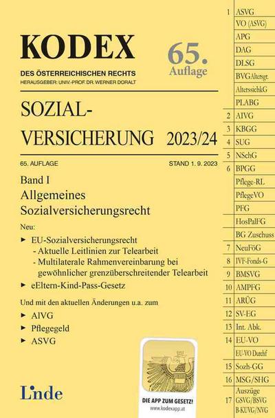 KODEX Sozialversicherung 2023/24, Band I