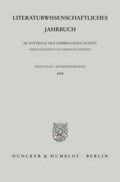 Literaturwissenschaftliches Jahrbuch.. Bd.16/1975