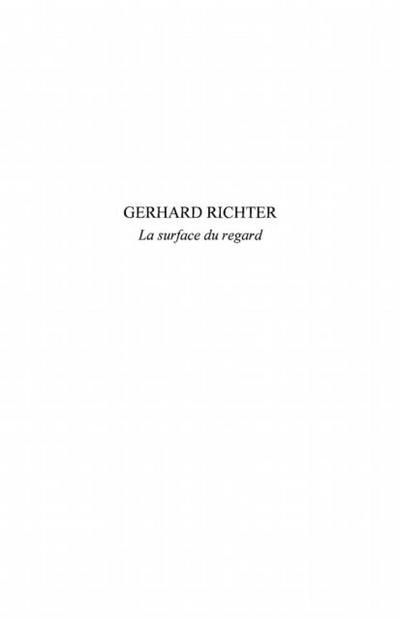 Gerhard richter la surface duregard