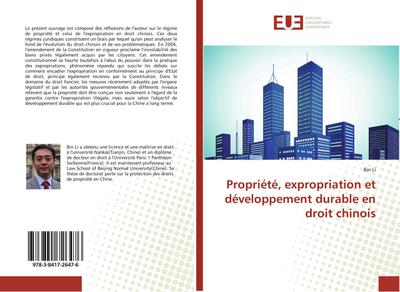 Propriété, expropriation et développement durable en droit chinois