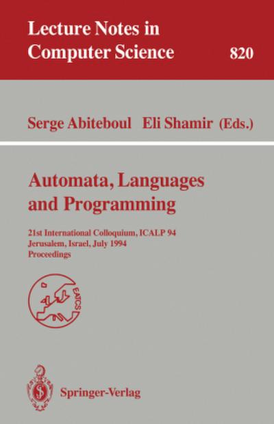Automata, Languages, and Programming