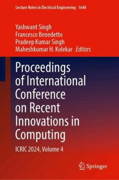 Proceedings of International Conference on Recent Innovations in Computing