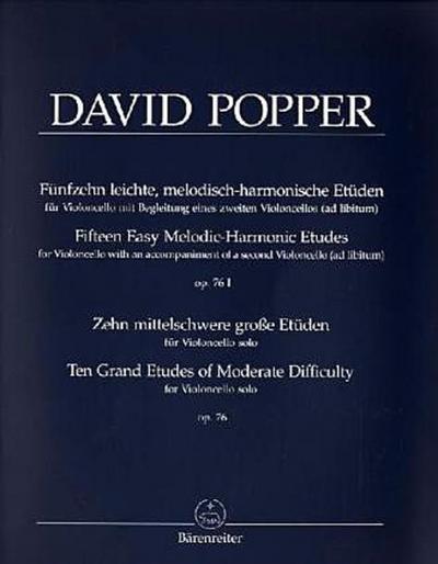 15 leicht, melodisch-harmonische u. rhythm. Etüden op.76/1. 10 mittelschwere große Etüden op.76, Violoncello