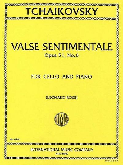Valse Sentimentale op.51,6for violoncello and piano