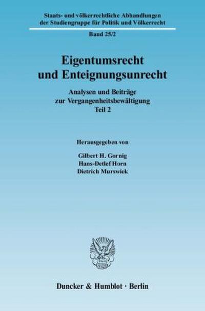 Eigentumsrecht und Enteignungsunrecht